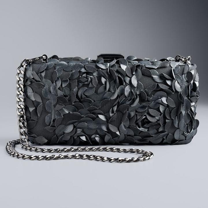 Simply Vera Vera Wang Floral Minaudiere Clutch, Women's, Grey