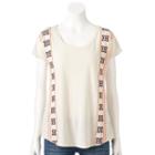 Women's Sonoma Goods For Life&trade; Embroidered Dolman Tee, Size: Xs, White Oth