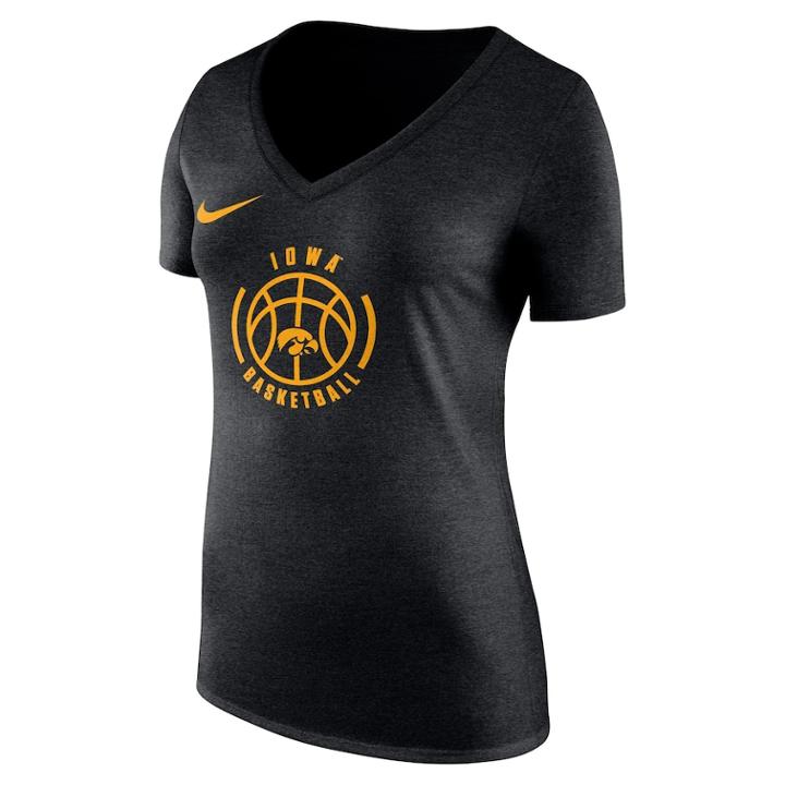 Women's Nike Iowa Hawkeyes Basketball Tee, Size: Small, Grey