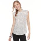 Juniors' Heartsoul Print Flutter Sleeve Top, Teens, Size: Large, Natural