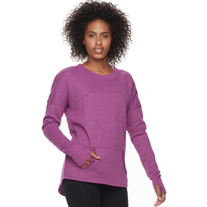 Women's Tek Gear&reg; Fleece Long Sleeve Top, Size: Xl, Med Purple