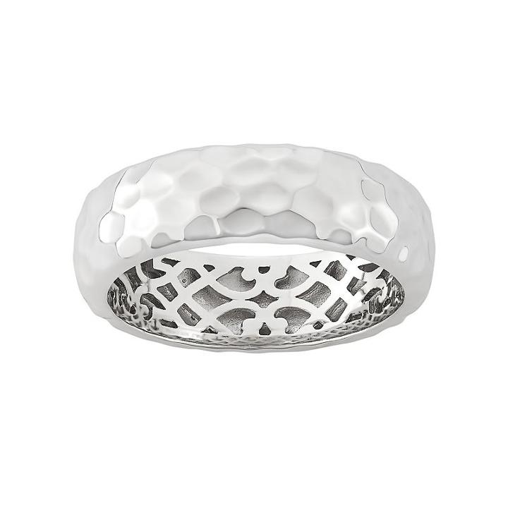 Sterling Silver Hammered Ring, Women's, Size: 6, Grey