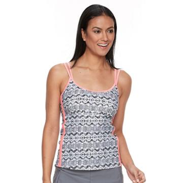 Women's Splashletics Ikat Tankini Top, Size: Xl, Med Grey