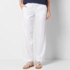 Women's Sonoma Goods For Life&trade; Straight-leg Linen Blend Pants, Size: 4, White