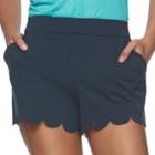Juniors' Candie's&reg; Scalloped Pull-on Shorts, Teens, Size: Medium, Dark Blue