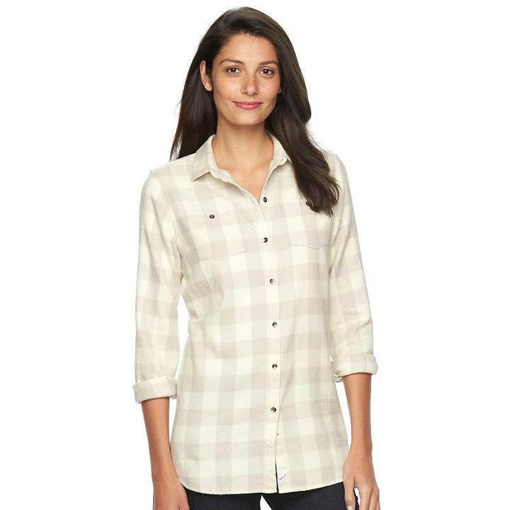Women's Woolrich Plaid Shirt, Size: Small, Silver