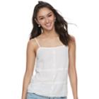 Juniors' Mudd&reg; Crochet-trim Tank, Teens, Size: Small, White