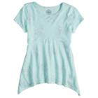Plus Size Girls 7-16 So&reg; Shark-bite Hem Tee, Size: 12 1/2, Light Blue
