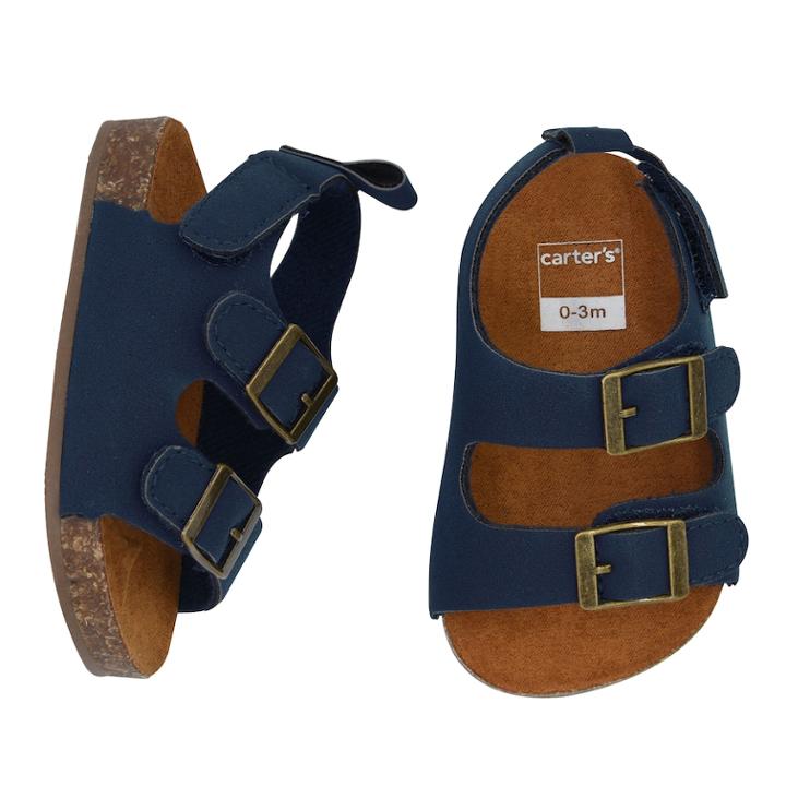 Baby Boy Carter's Cork Sole Sandals, Size: 6-9 Months, Blue (navy)
