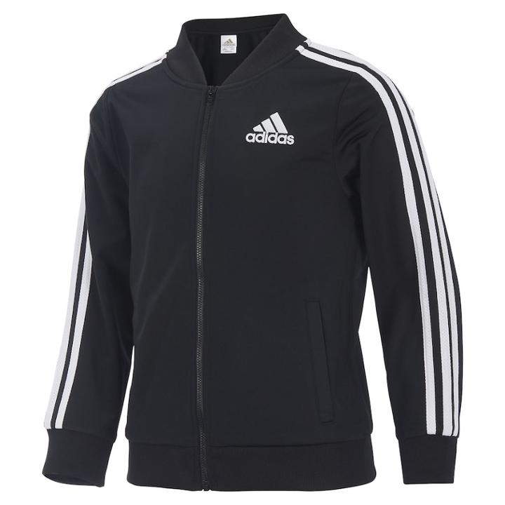 Girls 4-6x Adidas Logo Stripe Track Jacket, Size: 4, Black