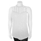 Juniors' Plus Size Iz Byer Lace Mockneck Top, Teens, Size: 2xl, White Oth
