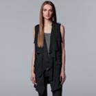 Women's Simply Vera Vera Wang Draped Utility Vest, Size: Medium, Black