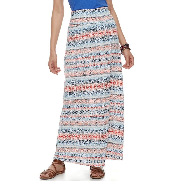 Juniors' Joe B Cinch Side Maxi Skirt, Teens, Size: Medium, Med Blue