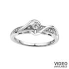 Simply Vera Vera Wang Diamond Wrap Engagement Ring In 14k White Gold (1/7 Ct. T.w.), Women's