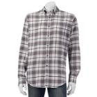 Big & Tall Croft & Barrow&reg; Classic-fit Plaid Flannel Button-down Shirt, Men's, Size: 4xb, Grey