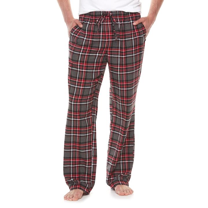Big & Tall Croft & Barrow&reg; Plaid Flannel Lounge Pants, Men's, Size: 3xb, Dark Red