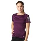 Women's Adidas Response Crewneck Tee, Size: Small, Dark Red