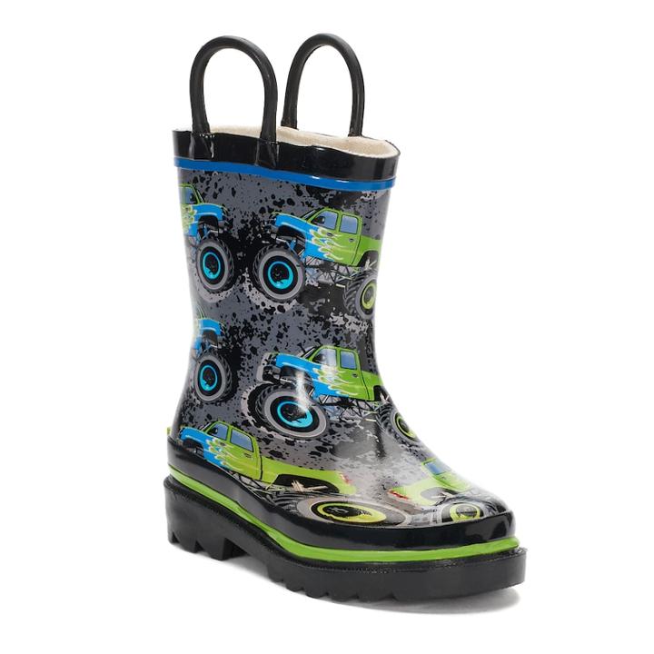 Western Chief Crusher Boys' Waterproof Rain Boots, Size: 9 T, Med Grey