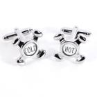Rhodium-plated Faucet Cuff Links, Men's, Grey