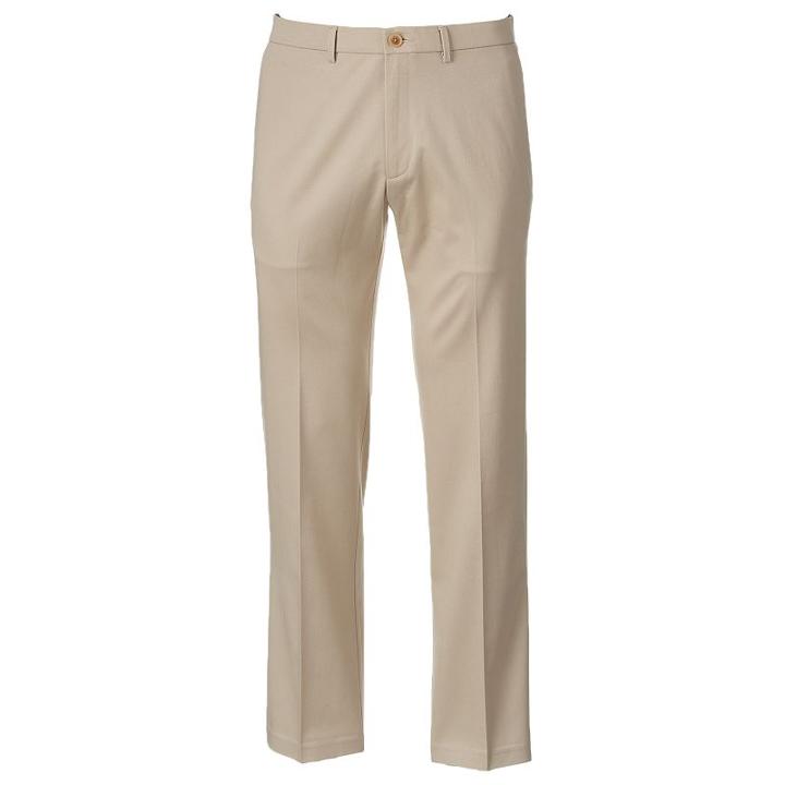 Men's Haggar Premium No-iron Khaki Stretch Classic-fit Flat-front Pants, Size: 38x32, White Oth