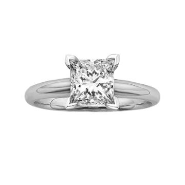 Princess-cut Igl Certified Colorless Diamond Solitaire Engagement Ring In 18k White Gold (1 1/2 Ct. T.w.), Women's, Size: 9