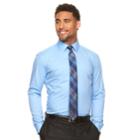 Men's Apt. 9&reg; Slim-fit Stretch Spread-collar Dress Shirt, Size: 17.5-32/33, Med Blue