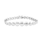 Sterling Silver Graduated Circle Link Bracelet, Women's, Size: 7.25, White