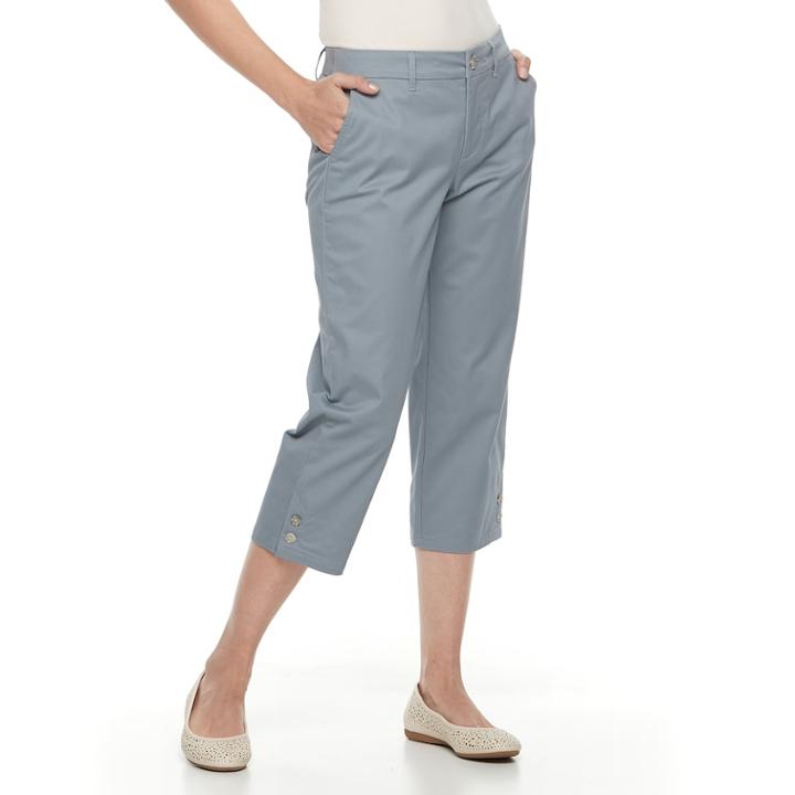 Women's Croft & Barrow&reg; Essential Twill Capri Pants, Size: 8, Med Grey