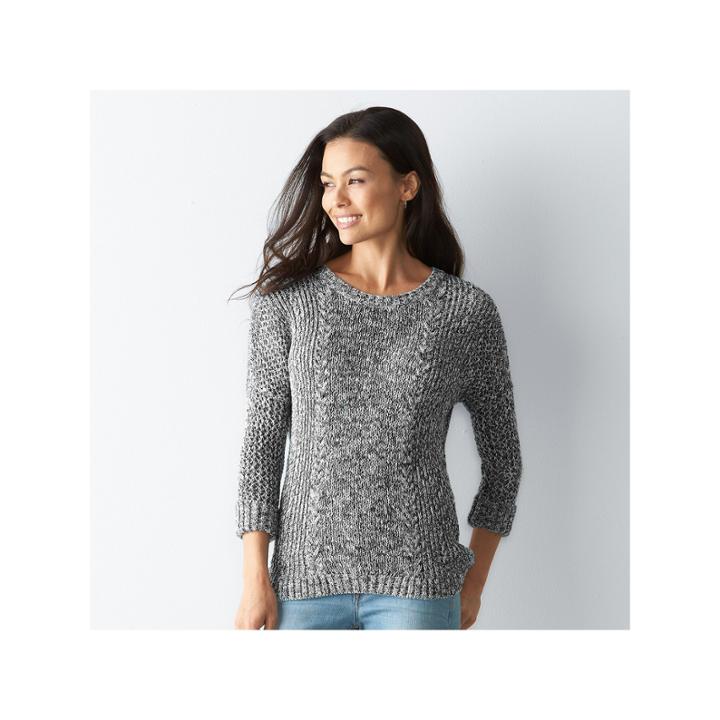Petite Sonoma Goods For Life&trade; Cable-knit Dolman Sweater, Women's, Size: L Petite, Black