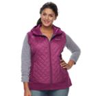 Plus Size Columbia Warmer Days Hooded Thermal Coil Vest, Women's, Size: 2xl, Brt Purple