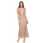 Women's Onyx Nite Choker Neck Sequin Evening Gown, Size: 8, Lt Brown