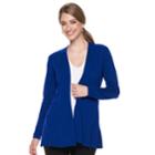Petite Napa Valley Open-front Swing Cardigan, Women's, Size: S Petite, Dark Blue