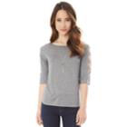Juniors' Iz Byer Cutout Ladder Sleeve Crewneck Top, Teens, Size: Small, Grey