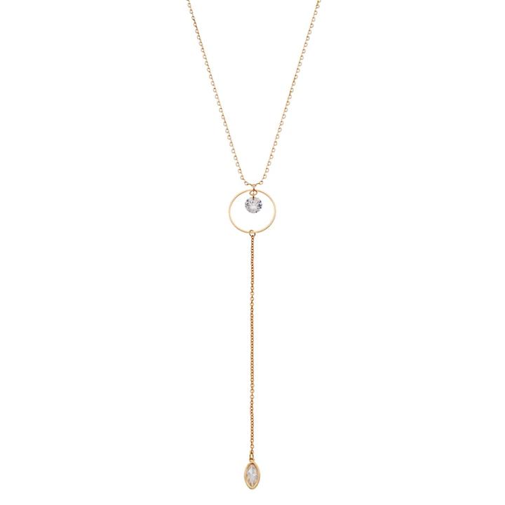 Lc Lauren Conrad Cubic Zirconia Y Necklace, Women's, Gold