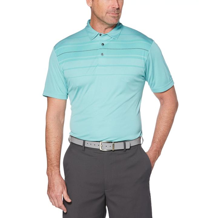 Men's Grand Slam Gs Touch&trade; Regular-fit Chest-striped Performance Golf Polo, Size: Large, Meadowbroook
