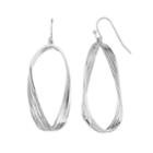 Silver Plated Twisted Nickel Free Oval Hoop Earrings, Women's, Gold