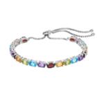 Sterling Silver Gemstone Bolo Bracelet, Women's, Multicolor