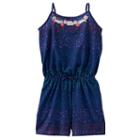 Girls 7-16 & Plus Size So&reg; Embellished Neck Pattern Romper, Girl's, Size: Xl/14, Blue
