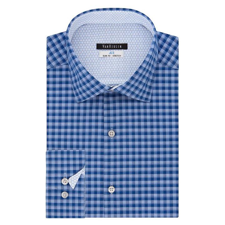 Men's Van Heusen Slim-fit Air Dress Shirt, Size: 17-32/33, Blue (navy)