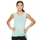 Women's Gaiam Striped Tie Hem Yoga Tank, Size: Large, Brt Green