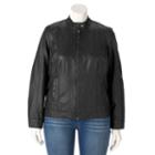 Plus Size Apt. 9&reg; Faux-leather Moto Jacket, Women's, Size: 2xl, Black