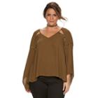 Plus Size Rock & Republic&reg; Embellished Crepe Top, Women's, Size: 0x, Green