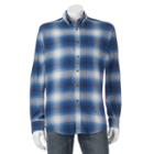 Men's Croft & Barrow&reg; Classic-fit Plaid Flannel Button-down Shirt, Size: Medium, Dark Blue
