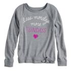 Girls 7-16 So&reg; Tie-dye French Terry Sweatshirt, Size: 12, Grey (charcoal)