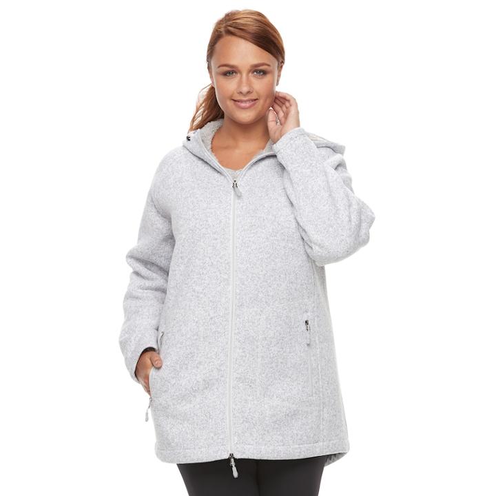 Plus Size New Balance Long Hoodie, Women's, Size: 2xl, Med Grey