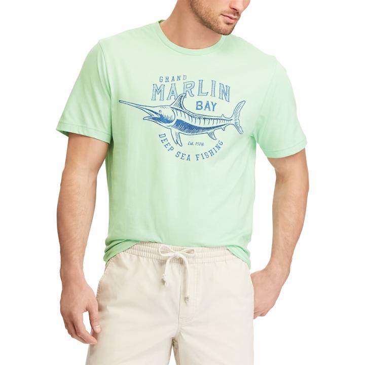 Men's Chaps Fishing Graphic Tee, Size: Xl, Green