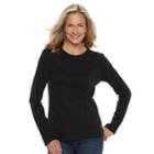 Women's Croft & Barrow&reg; Essential Crewneck Sweater, Size: Xl, Black