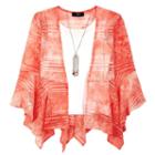 Girls 7-16 Iz Amy Byer Tie-dye Bell Sleeve Gauze Top With Necklace, Girl's, Size: Large, Lt Orange