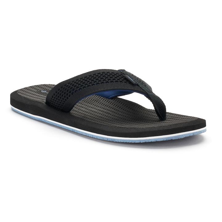 Men's Dockers Mesh Sport Flip-flops, Size: Large, Black