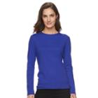 Women's Croft & Barrow&reg; Classic Crewneck Tee, Size: Xl, Dark Blue